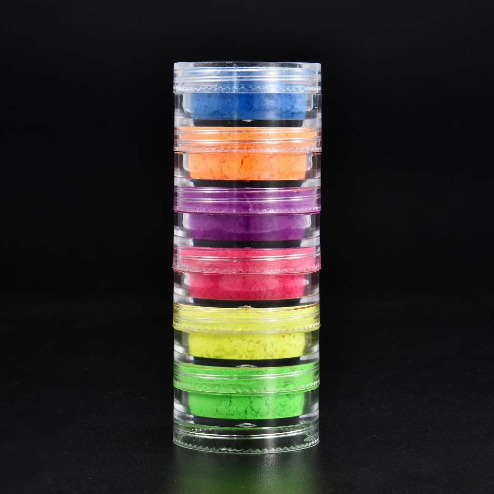 6 Color Lasting Shimmer Eyeshadow Matte Neon Powder Luminous Pigment Nail Powder