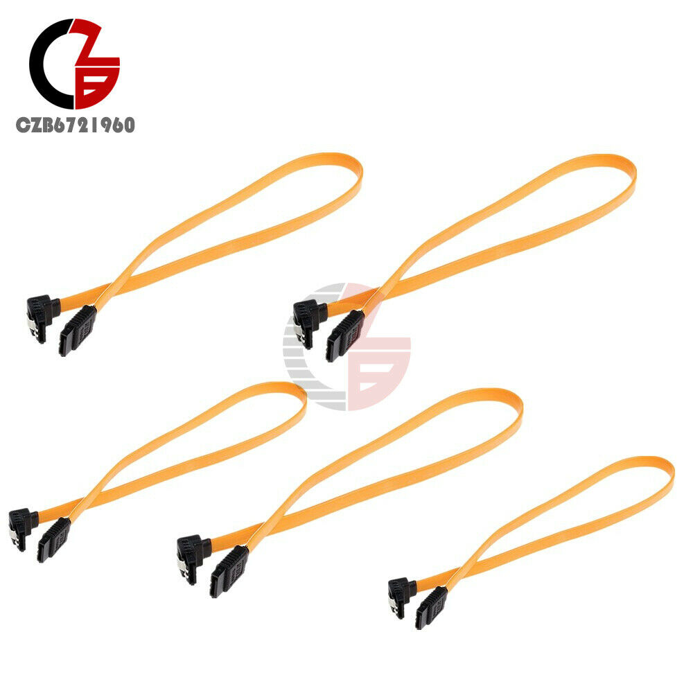 2PCS 45cm Serial SATA RAID DATA HDD Hard Signal Drive Cable Straight-Right Angle
