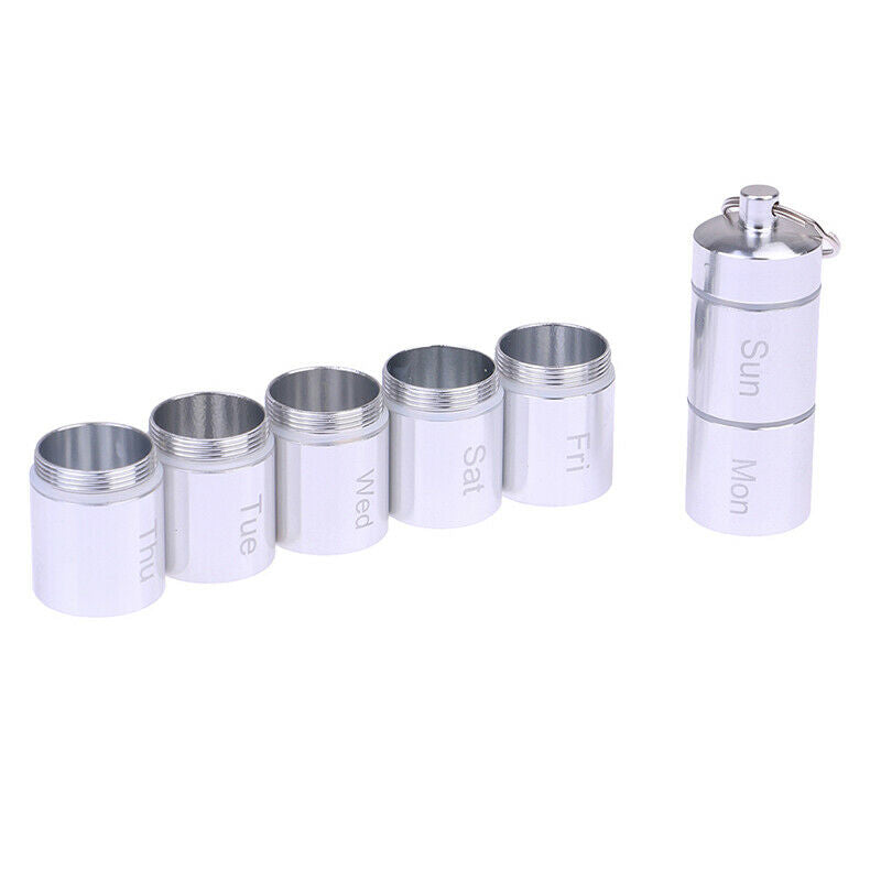 Pill Case Box 7 Days Aluminum Alloy Waterproof Anti Rust Organizer DetachablBDA