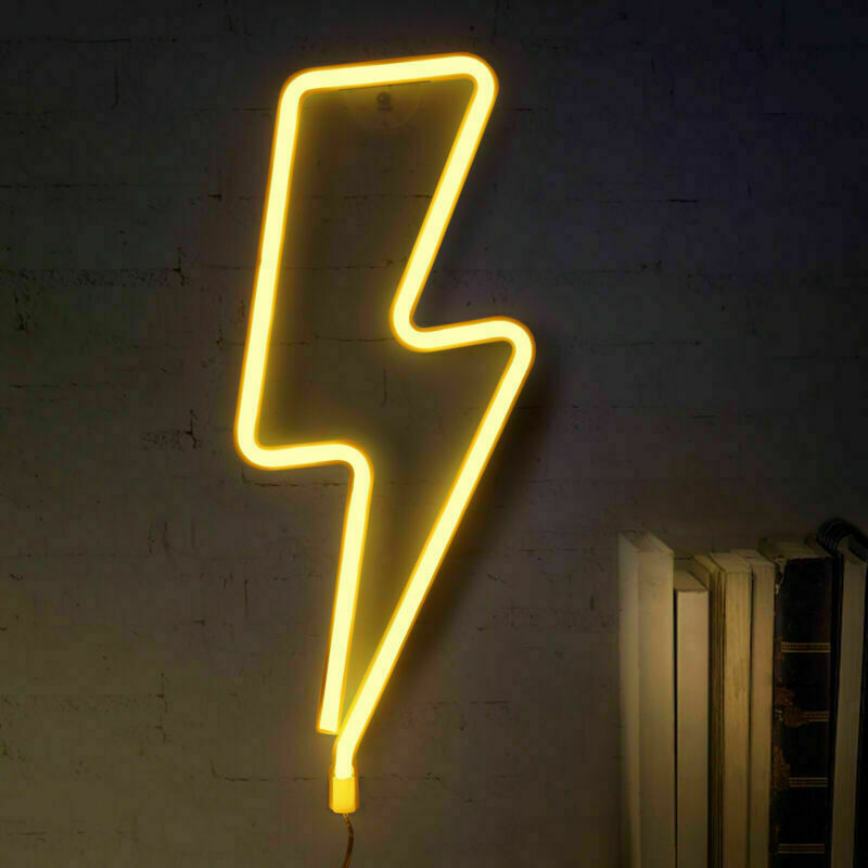 1pc Lightning LED Neon Sign Light Party Gift Beer Bar Bedroom Wall Decoration