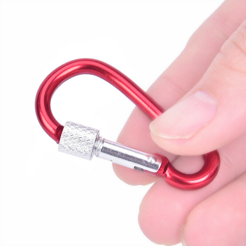 5Pcs/set Spring Lock Carabiner Snap Hook Hanger Locking Clip Keychain Cam.l8