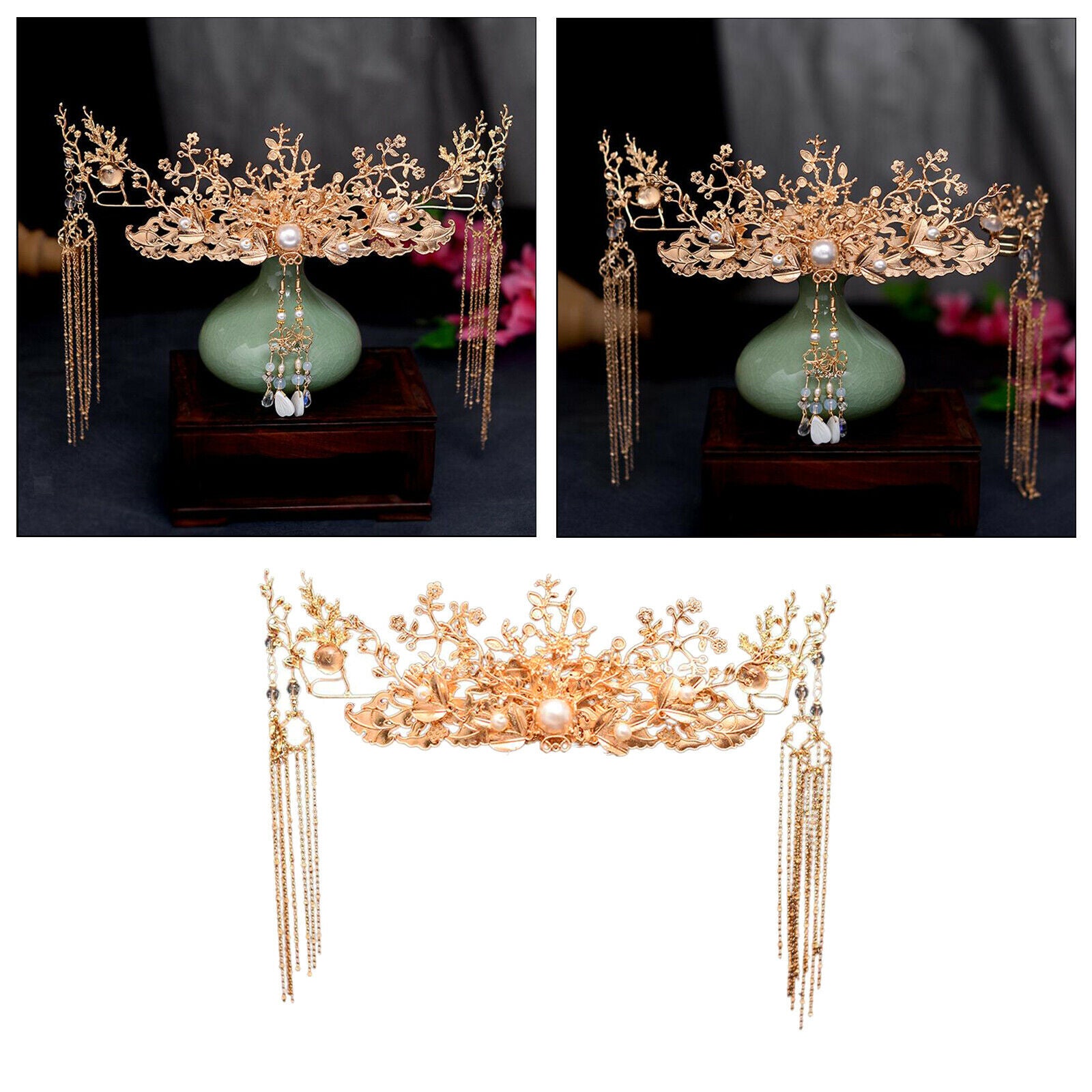 Traditional Chinese Hairpin Head Jewelry Wedding Hair Combs Accessories