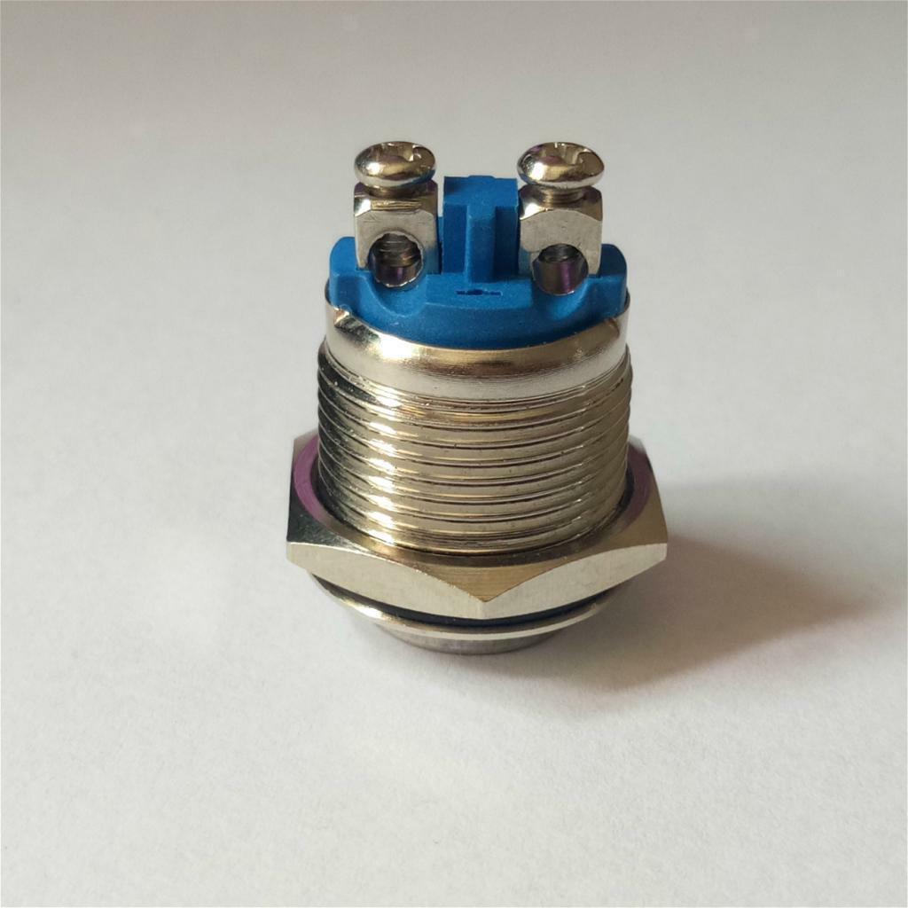 16mm High Round Waterproof Momentary Push Button Switch Copper Contact 1 ON