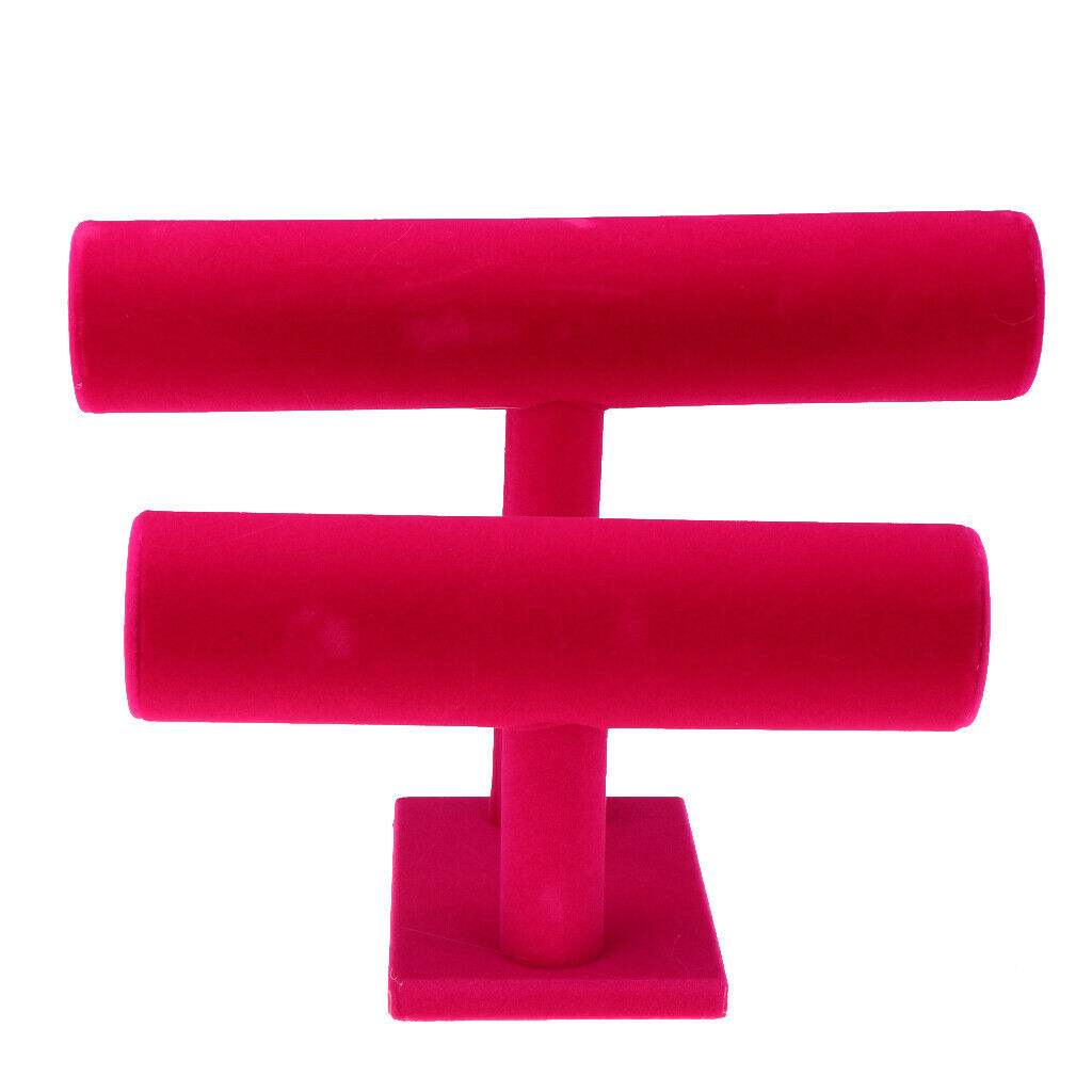 Multi-Tier Jewelry Bracelet Necklace Watch Display T-Stand / Holder Hot Pink
