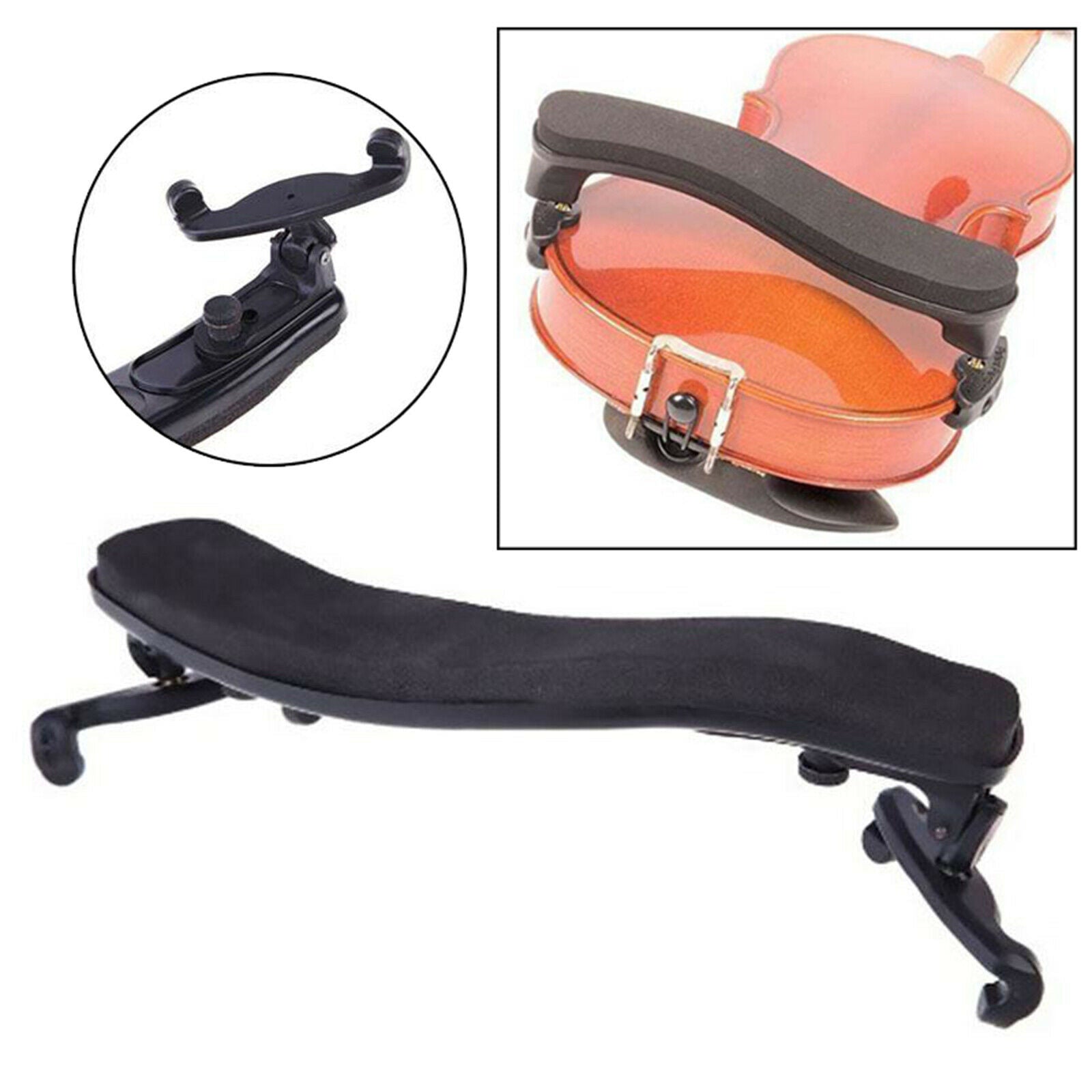 Rubber Violin Shoulder Rest with Foam Pad Fits for 1/4 /16 Size Violins