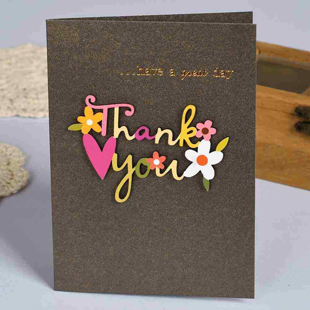 1pcs Thank you Card DIY Dried Flowers Weddings Birthday Krafts New Greeting