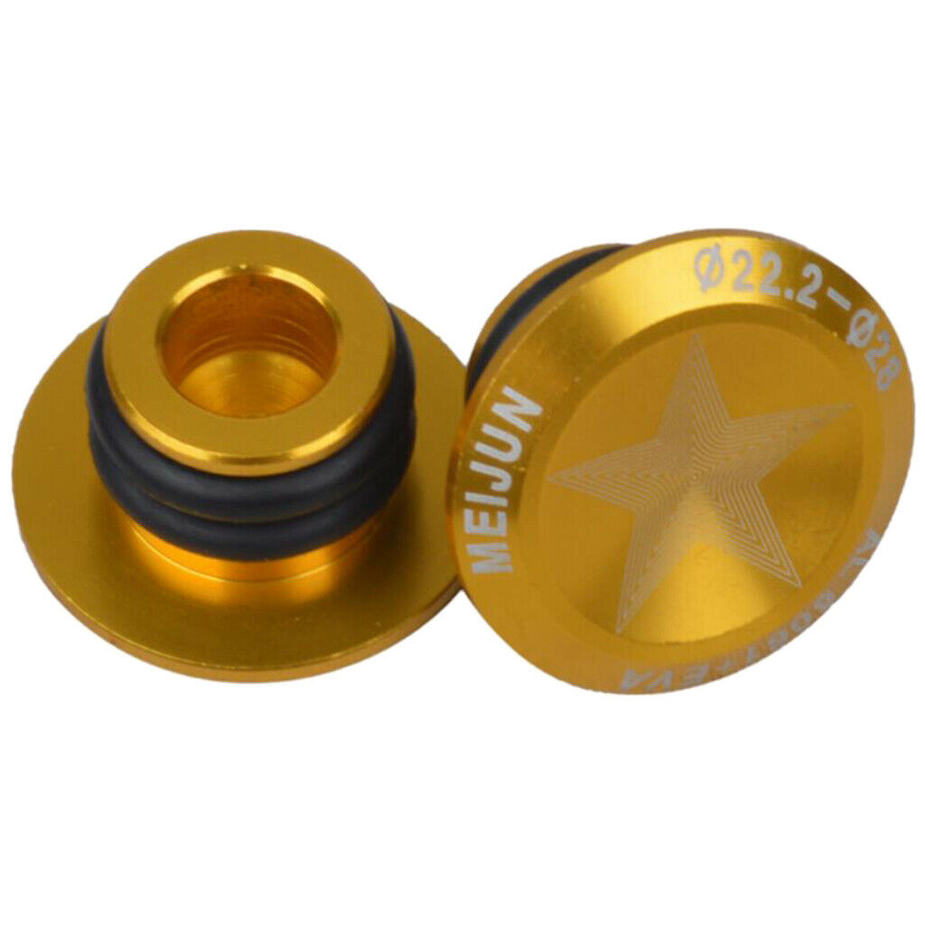 1 Pair Aluminum Alloy Bicycle MTB Handlebar Bar End Plugs Caps Set Golden