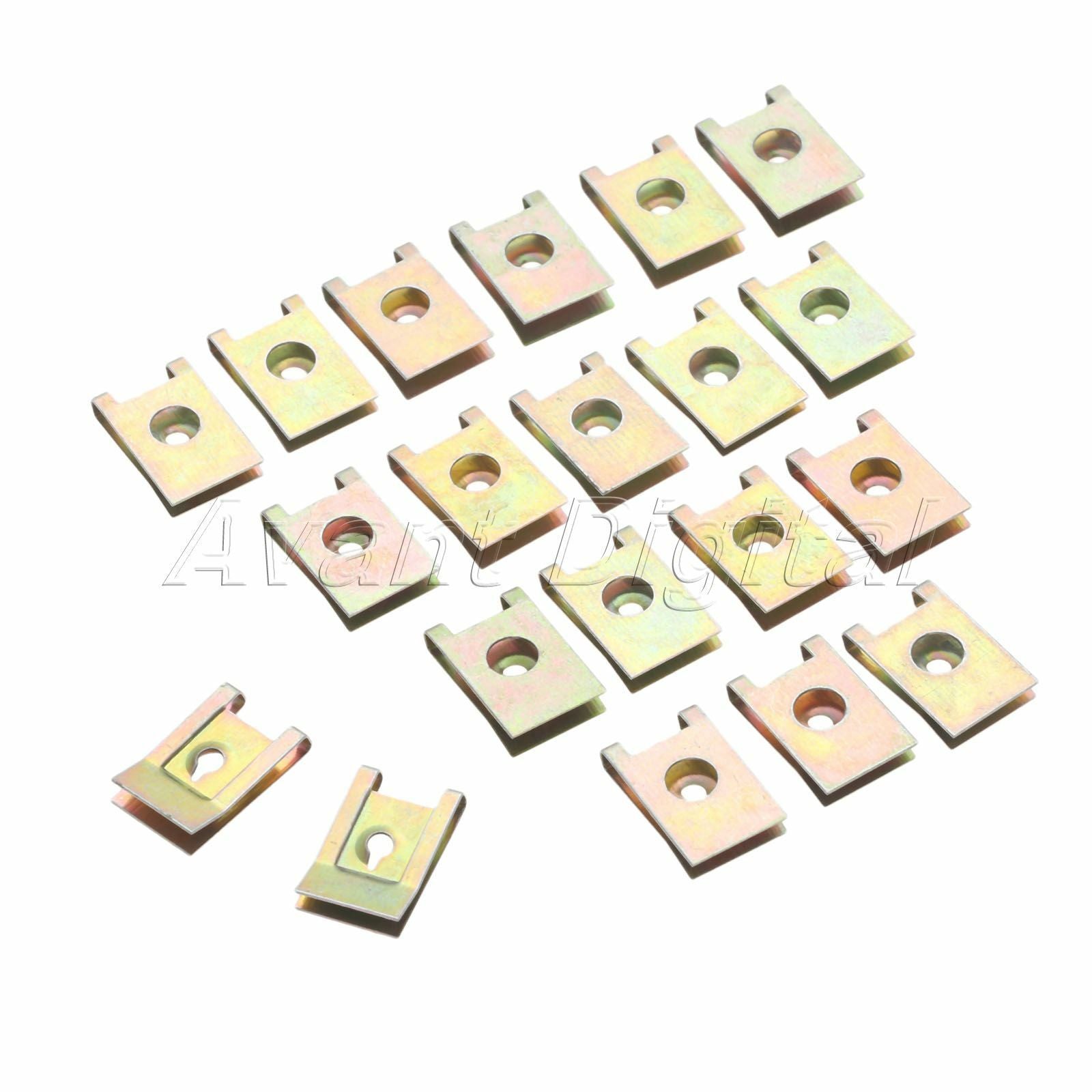 20X Fastener Bumper Panel Plate Fastener Clips Screw Base U Type Nut Clamp