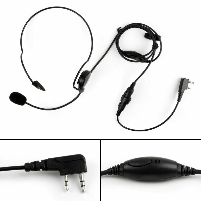 1Pcs Single Ear PTT Behind the Head Headset For Kenwood TK-3107 Baofeng Radio B5