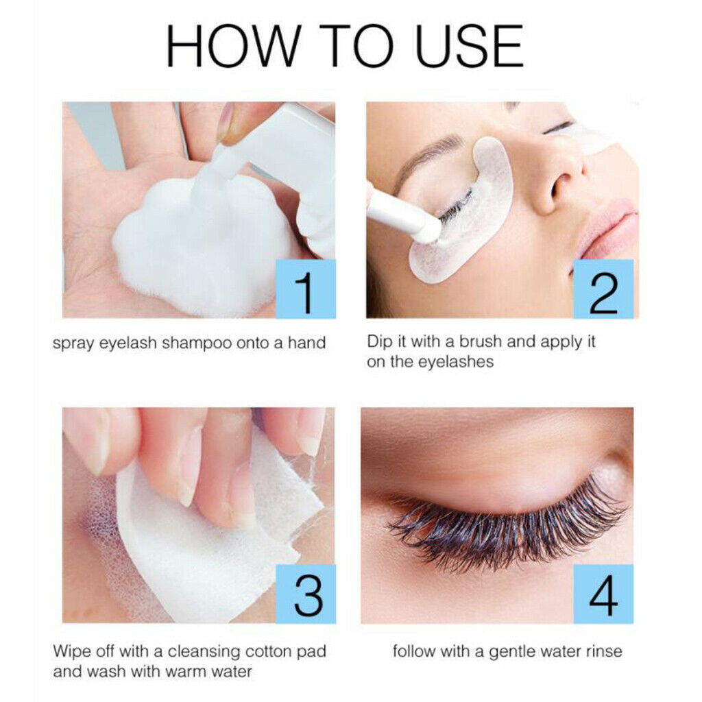 Eyelash Extension Shampoo 50ml Lash Eyelid Foaming Cleanser Salon Home Use