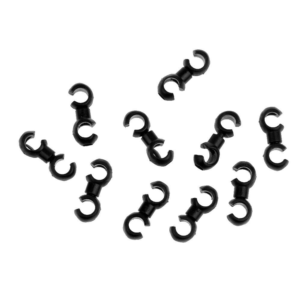 10Pcs Rotating S-Hook Clips Hook shift Cable Brake Gear Cable Guide Black