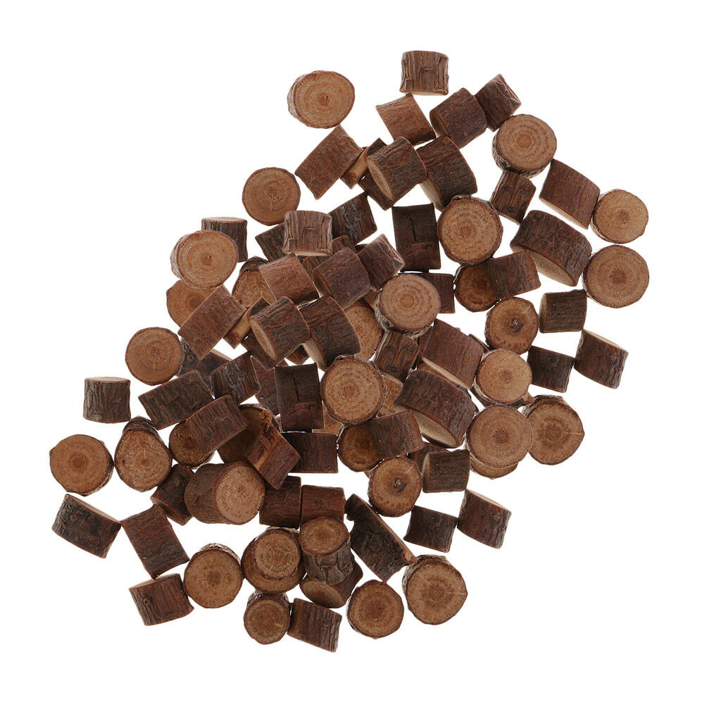 100pcs Round Wood Log Slices Discs for DIY Craft Wedding Decoration 1-1.5cm