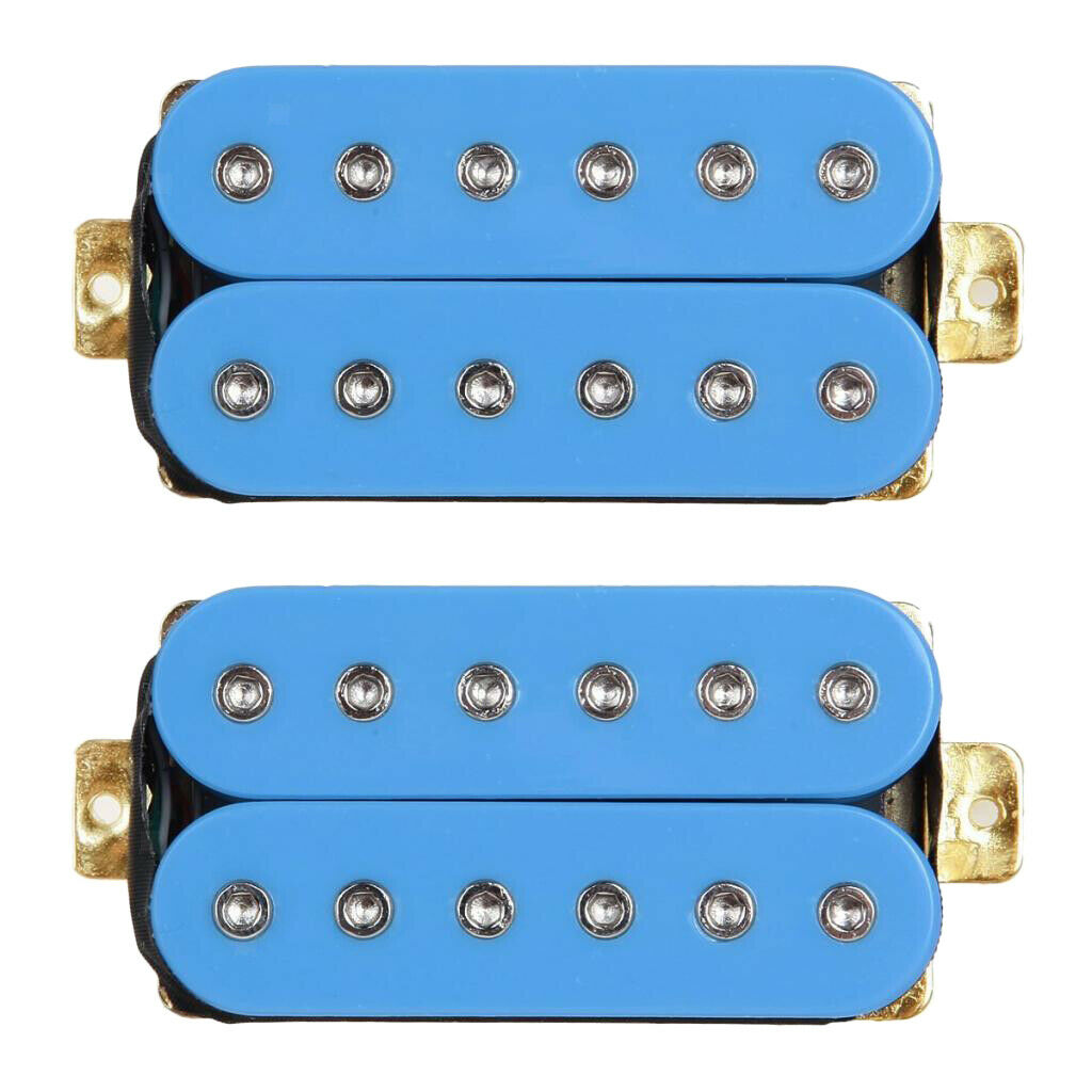 2 Pieces Electric Guitar Double Coil Humbucker Bridge Pickups DIY Kits Blue