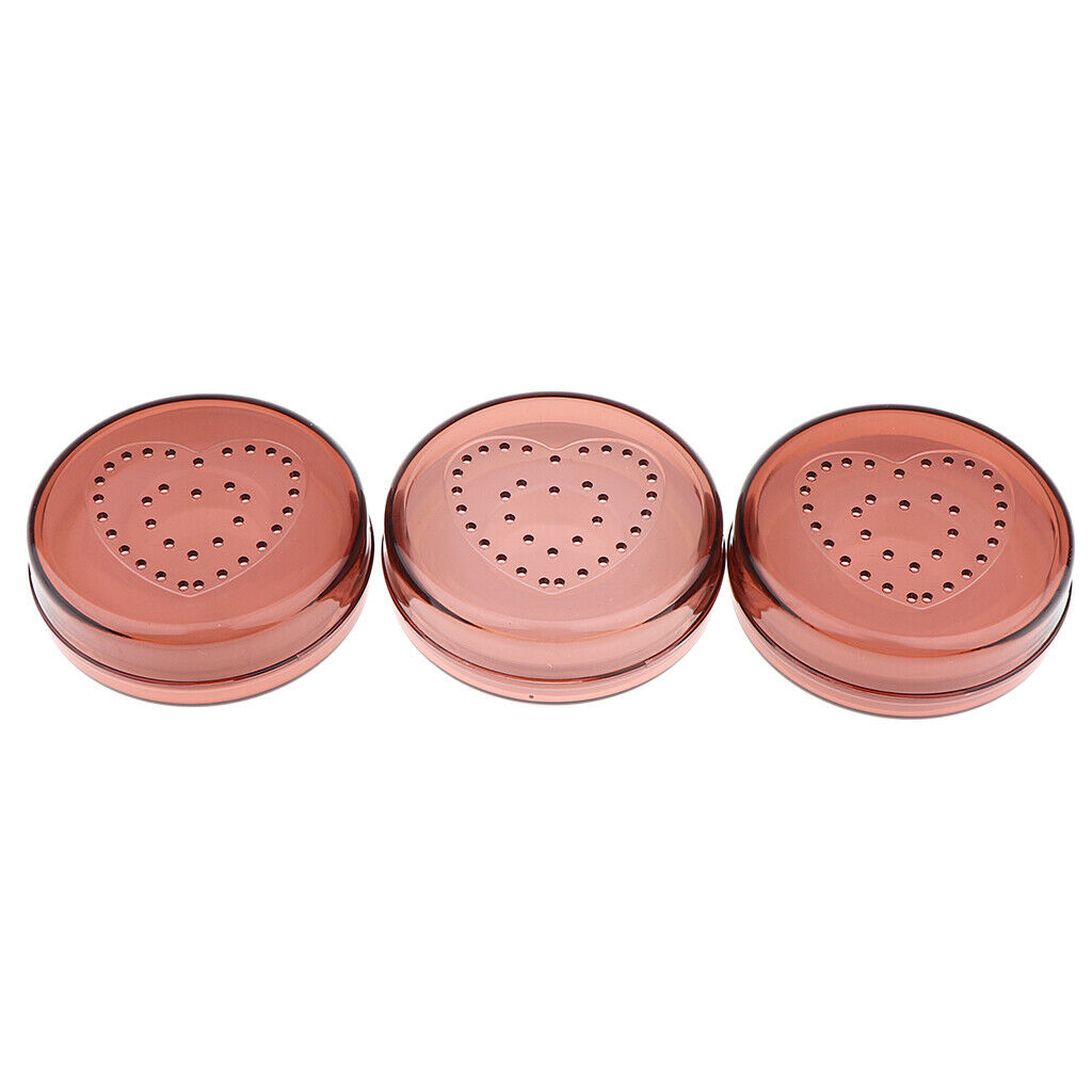 3Pcs Round False Eyelash Storage Case Box Eyelash Holder Container Red