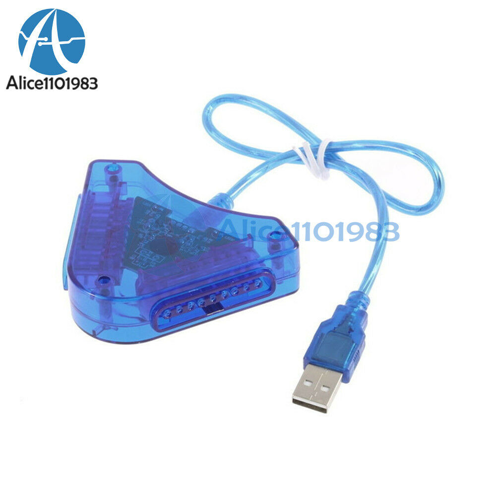 For PS 2 Converter Dual Controller Console Joystick To USB 2.0 Laptop PC Adapter