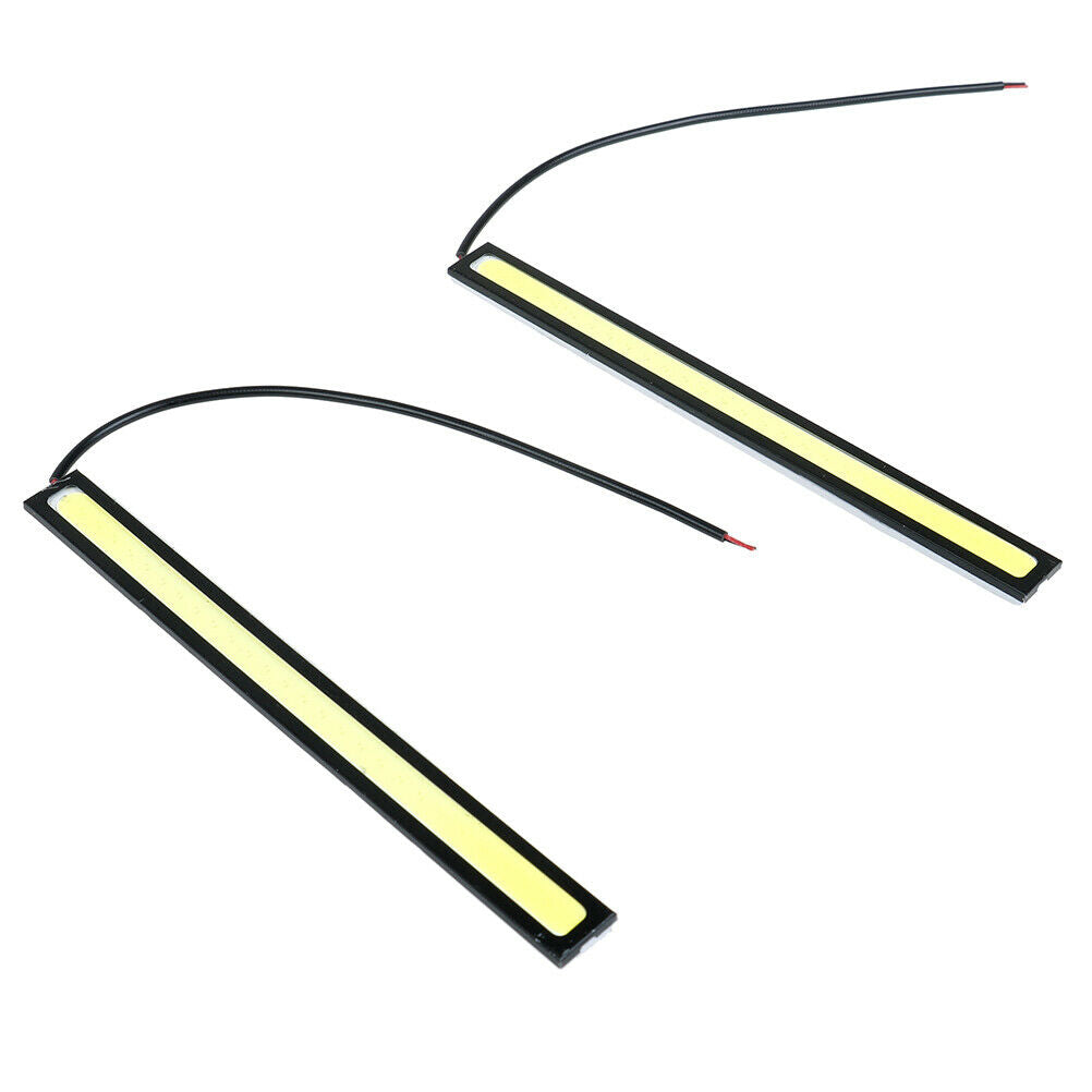 2Pcs White super bright cob car waterproof 12v led light drl fog driving l F Lt