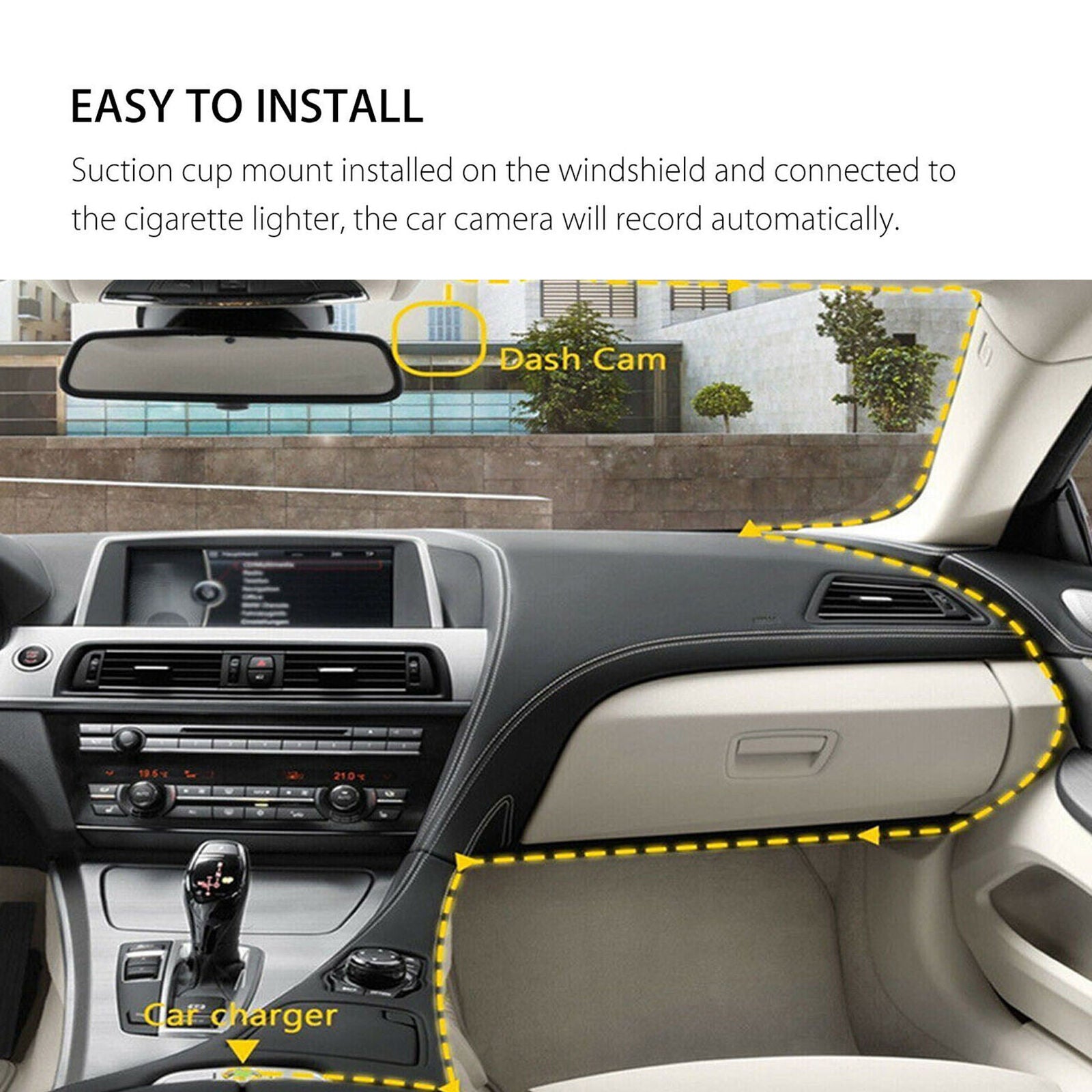 4" Dual Lens 1080P 170° Touch Screen Car DVR Dash Cam G-sensor + Rearview Camera