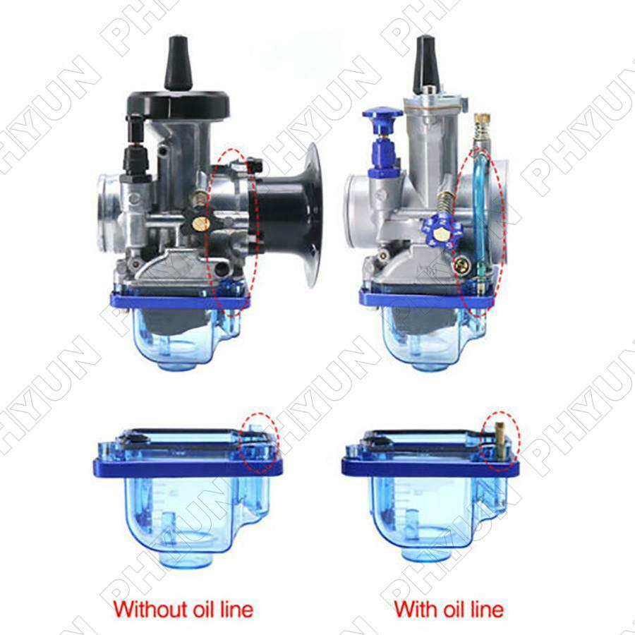 Transparent Carburetor Bottom Float Bowl Blue Plastic Shell For PWK I II III