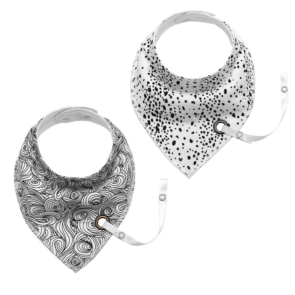 Baby Triangle Bandana Bib Saliva Towel Head Scarf & Pacifier Clip Style4