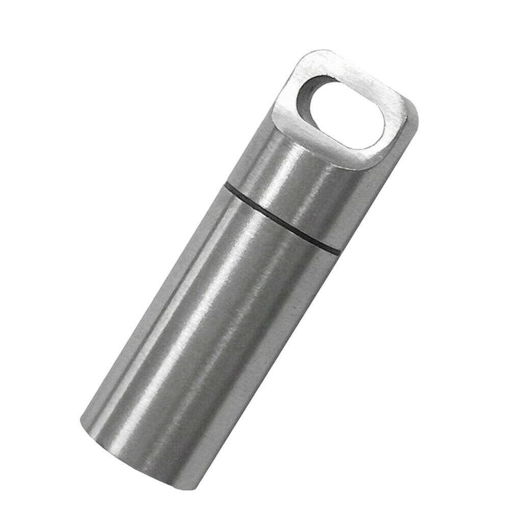 Waterproof pill capsule / match case battery holder case, stainless steel