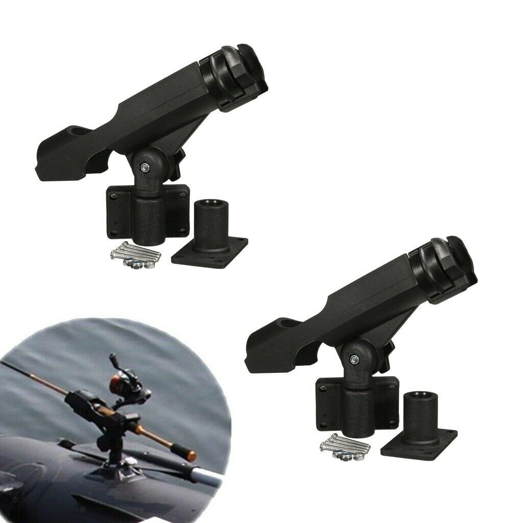 2Pcs Side Rail Rod Holder Rack Bracket For Kayak Canoe Yacht Fishing Tackle