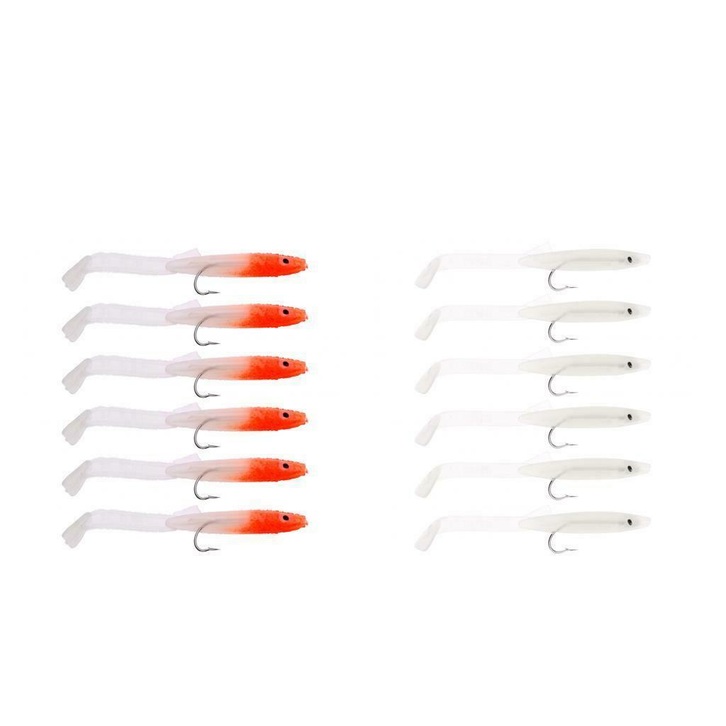 12 Pieces Bionic Bait 85mm Soft Bait Swimbait Fish Worm Silica Gel Bionic Bait