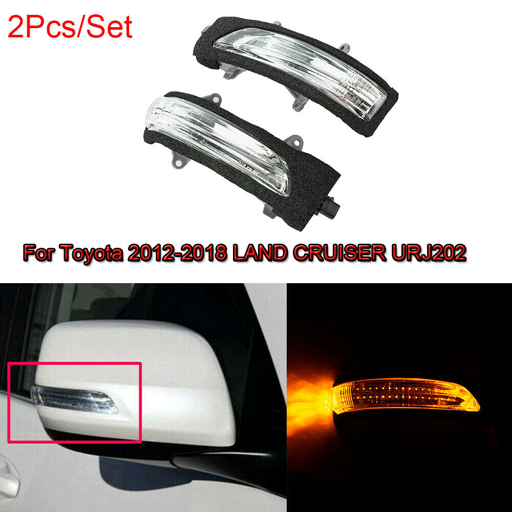 2pcs Front Side Rearview Mirror Light Lamp Fit For LAND CRUISER URJ200 2012-2018
