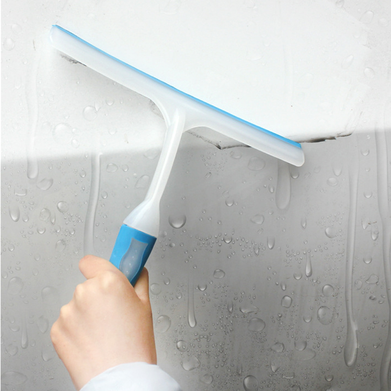 Bathroom Mirror Cleaner With Silicone Blade & Holder Hook Car Glass Squeegee