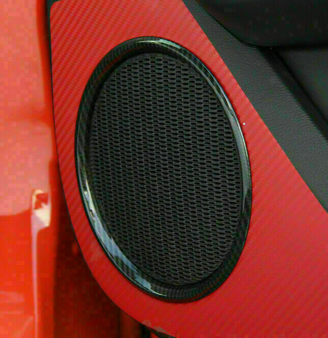 2x ABS Door Sound Speaker Loudspeake Cover Trim Ring For Ford Mustang 15-16 C CN