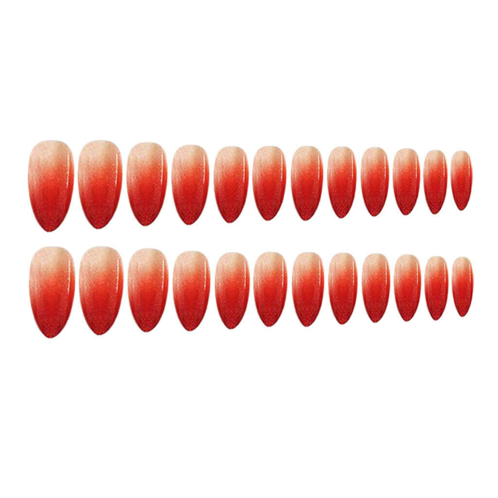 Plastic Oval Ballerina False Nails Full Cover Nail Tips for Summer Party