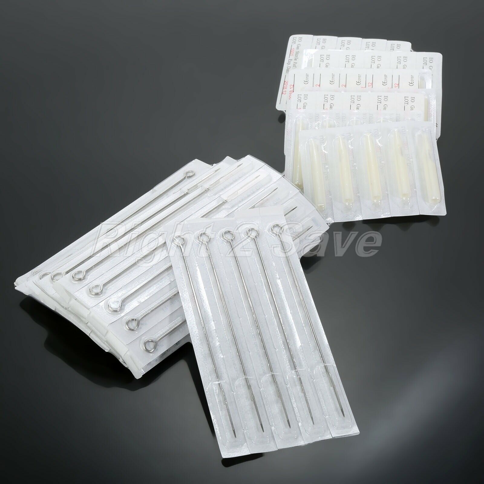 Professional Sterilized 9RL Tattoo Needles +Disposable 9RT Tattoo Tubes Tips Set