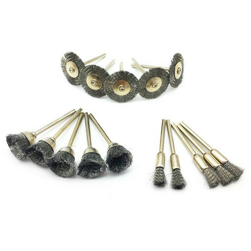 45PCS Stainless Steel Wire Wheel Brush Mix Grinding Head Carving Polishing Drill