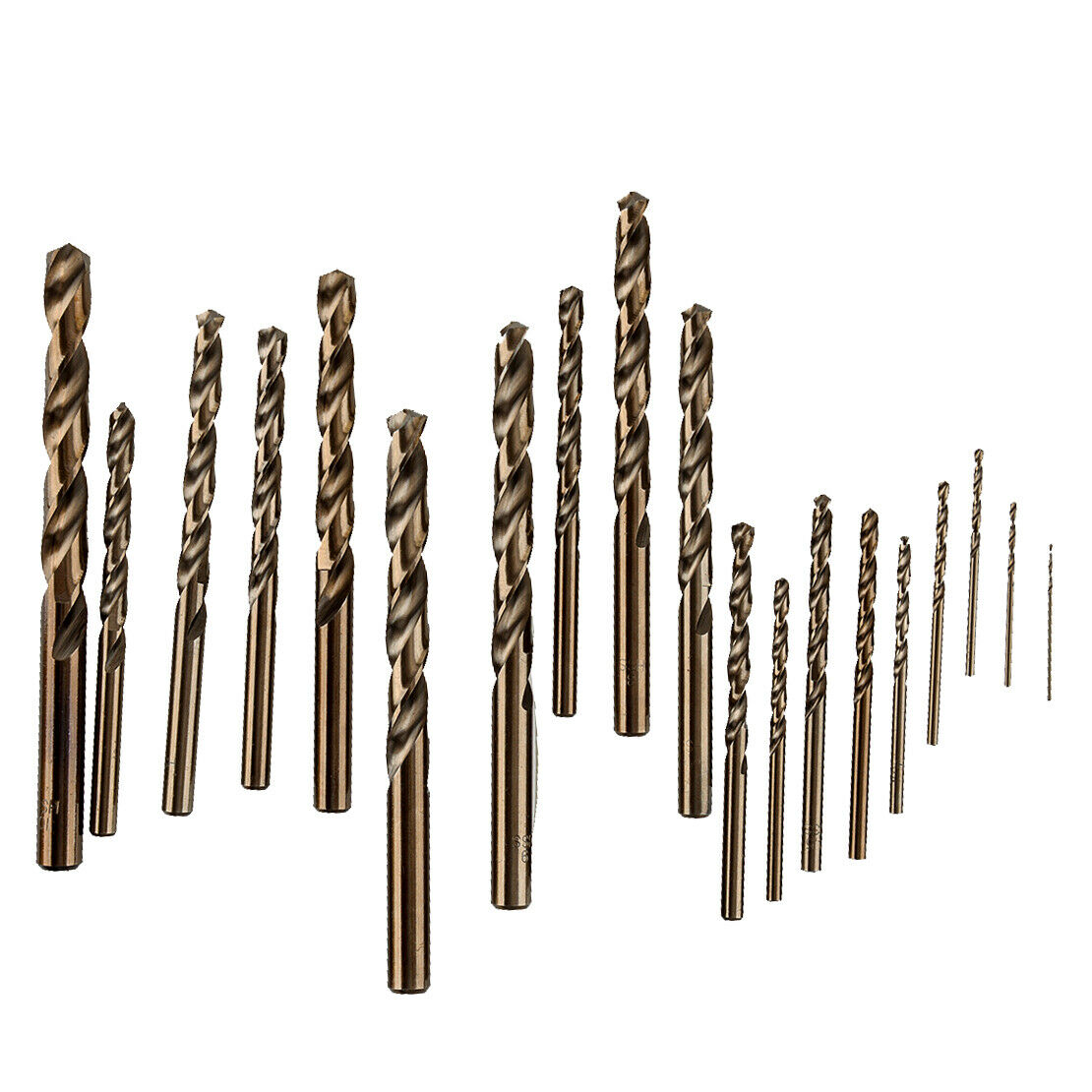 19pcs 1-10mm HSS M35 Twist Drill Bit Set for Metal Wood Drilling
