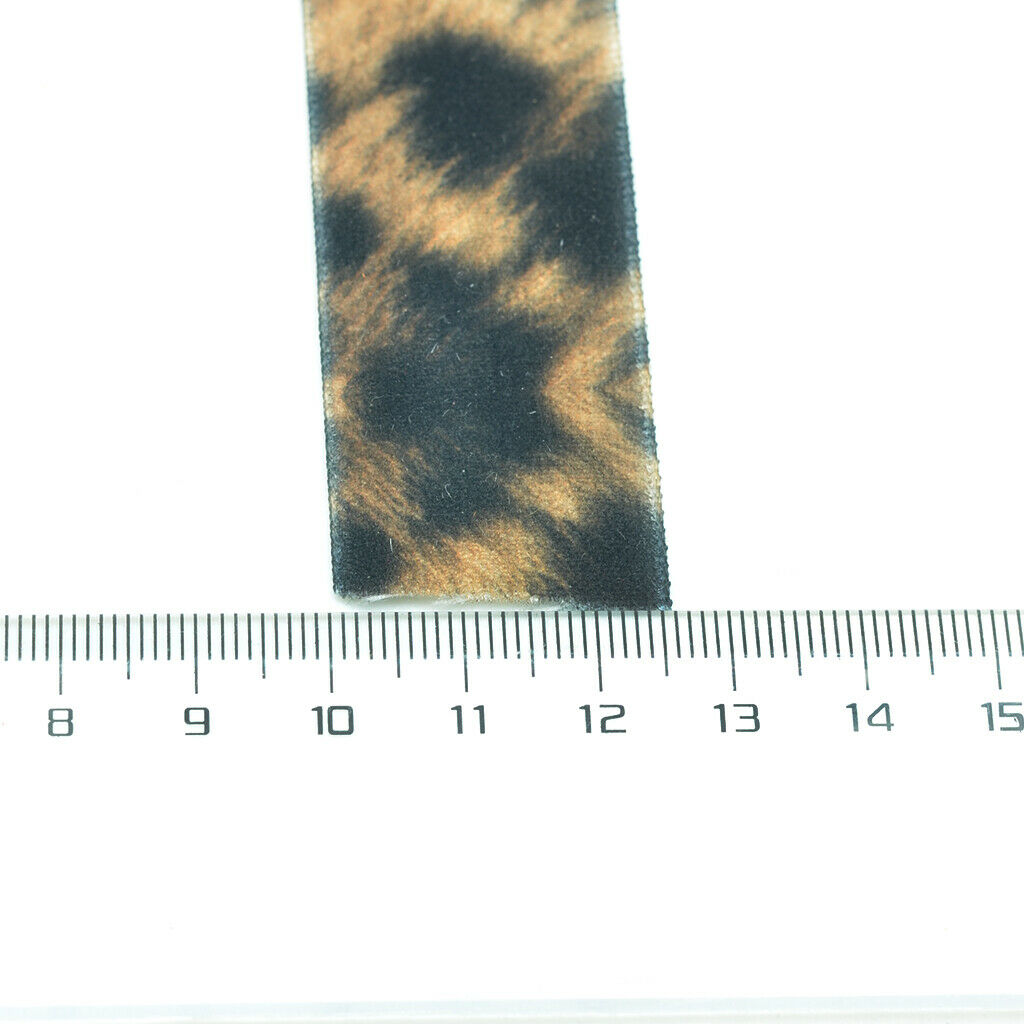 25mm 5 Yard Leopard Style Velvet Ribbon For Crafts Decoration Hair Accessory