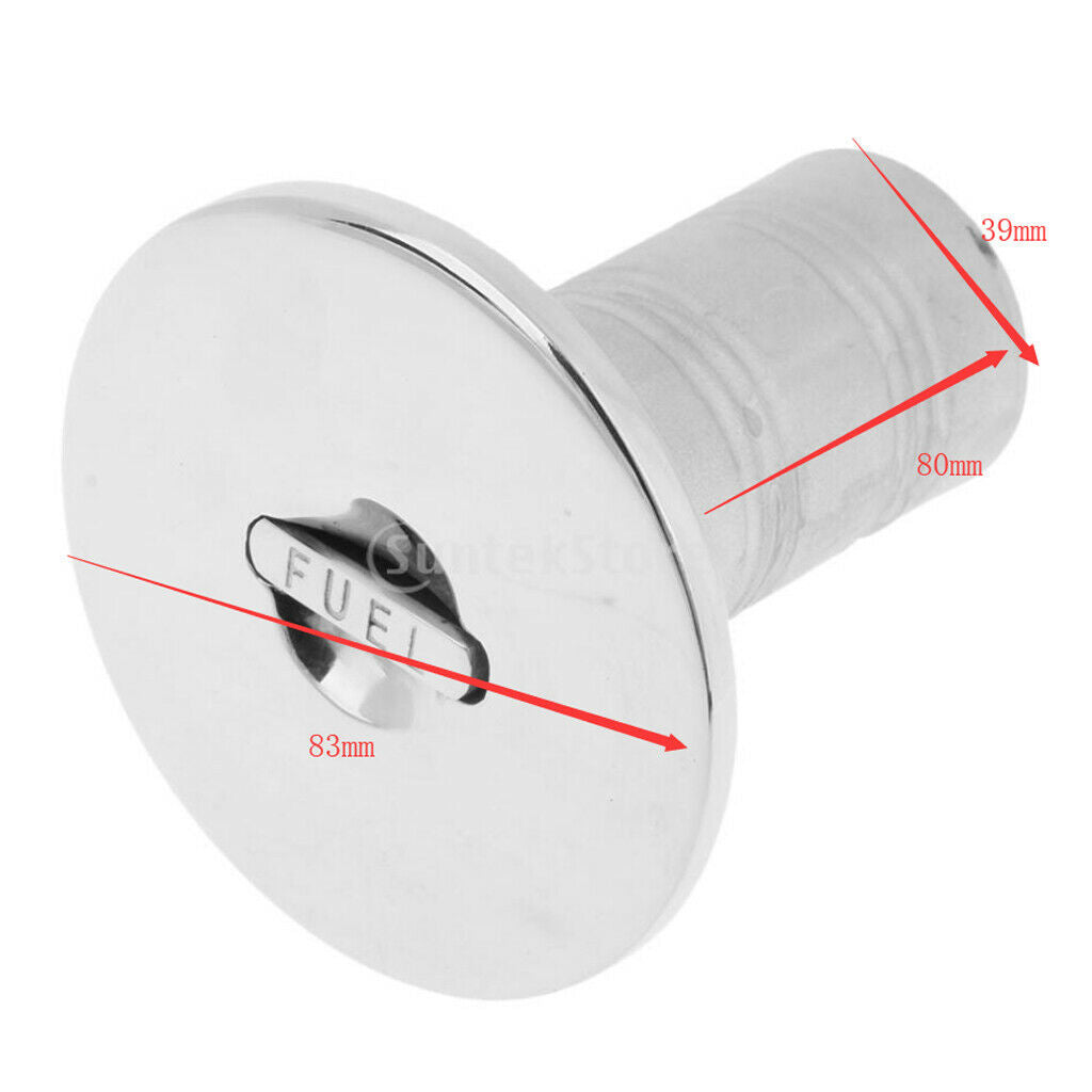 Marine 316 Stainless Steel Deck Fill Filler Keyless   38mm