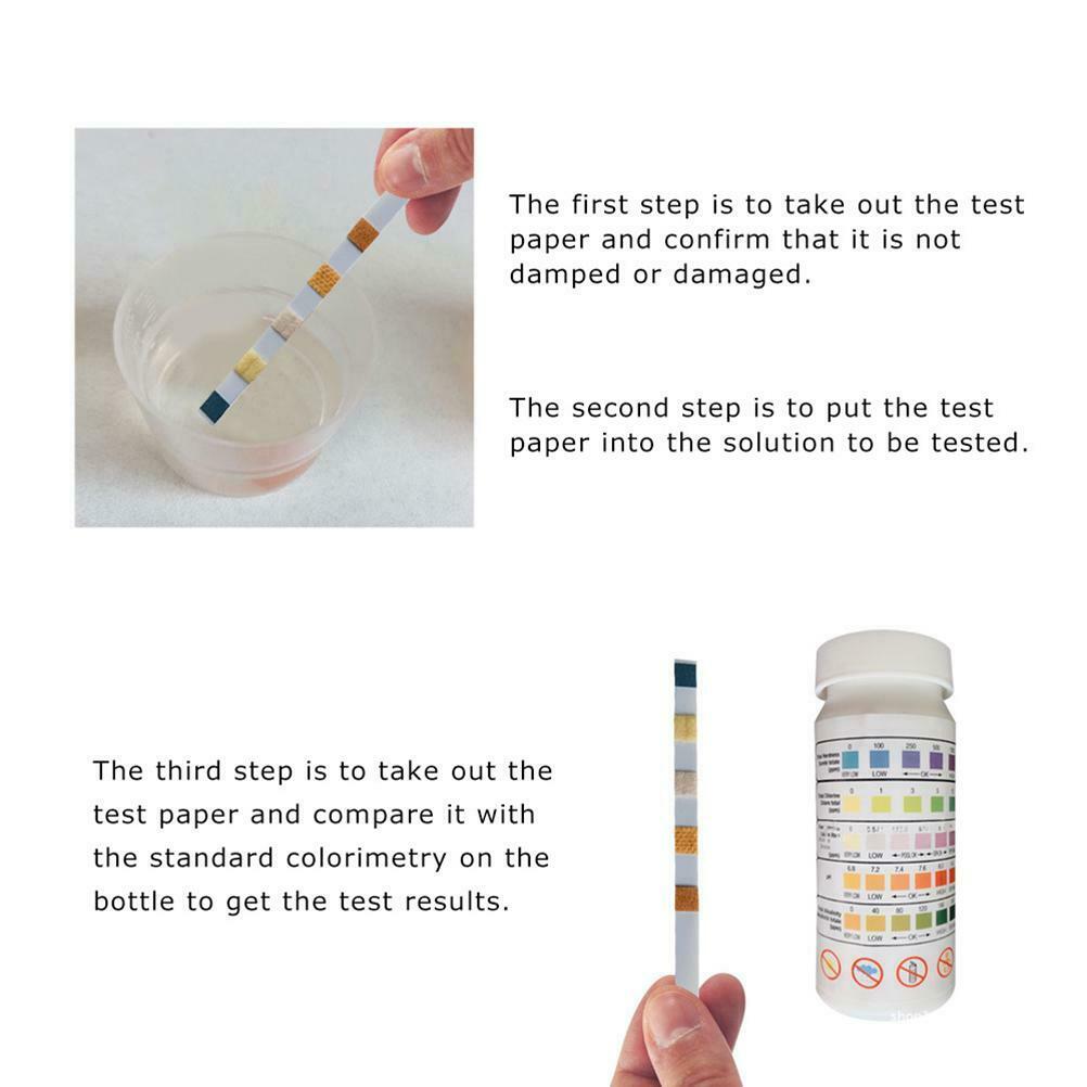 50Pcs Swimming Pool 5 in Water Quality Test Strips Swimming Pool Testing Strip