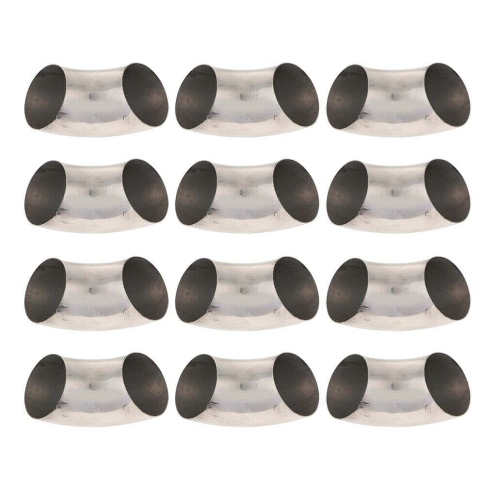 12Pcs Auto Stainless Steel 2.5" 90 Deg Bendable Exhaust Pipe Universal