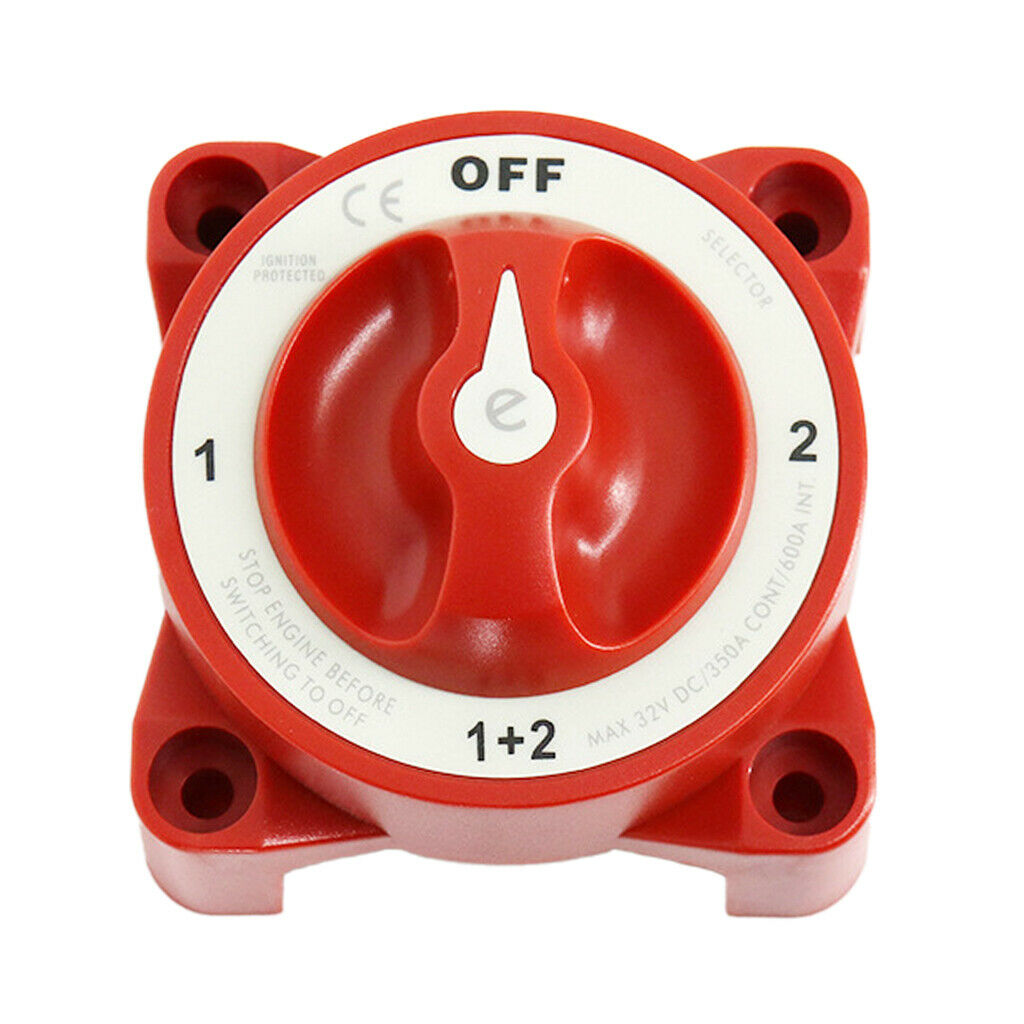 Four Gear Dual Battery Switch Selector Safety Shut Off for Boat Caravan Red