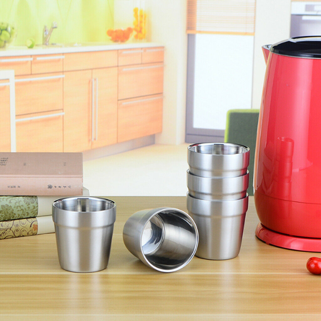 10 x double-walled stainless steel mug insulated mug drinking cup 180ml cup