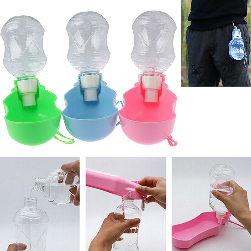 Pet Dog Water Bottle Travel Puppy Drinking Bowl Cup Outdoor Feeder Dispen.l8