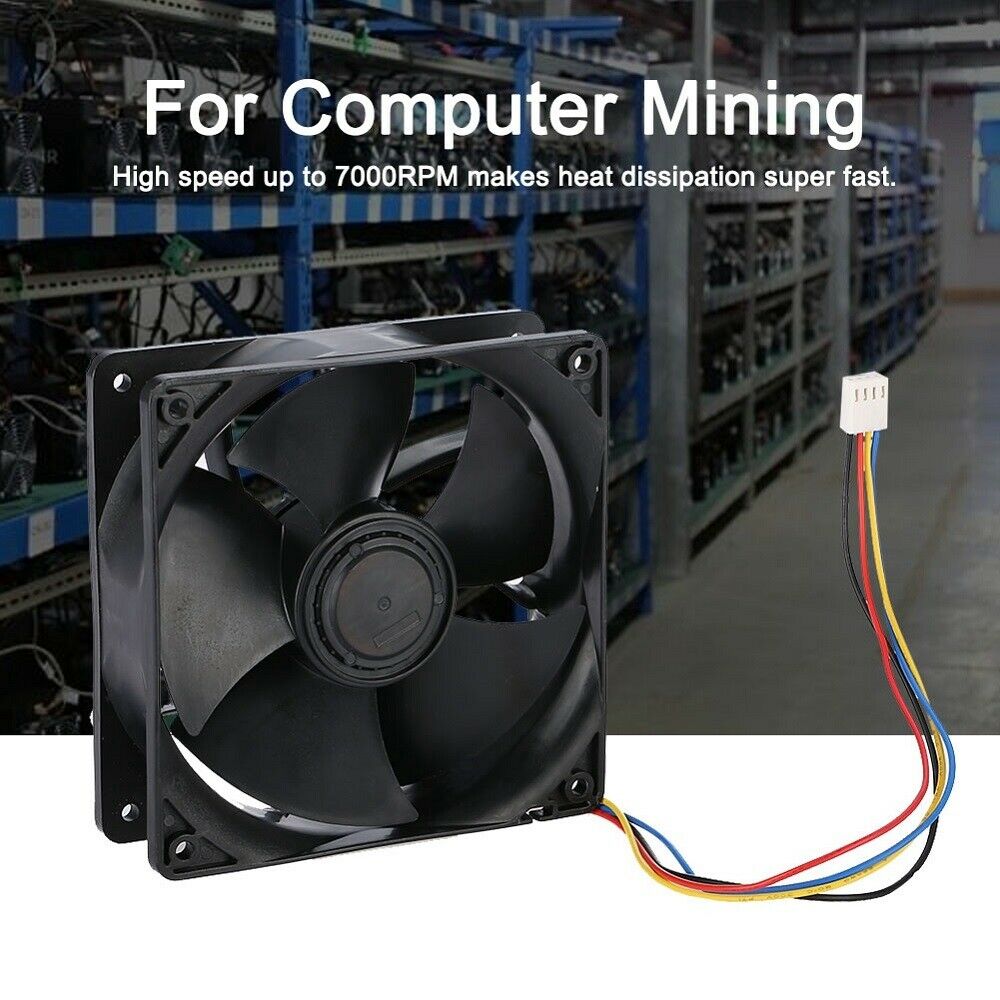 7000RPM Wind-force Cooling 4 PIN Fan Fast Heat 250.3CFM Dissipation for Antminer