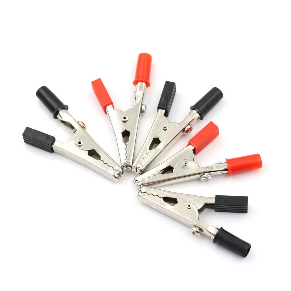 5Pcs 50mm Plastic Durable Handle Test Probe Metal Alligator Clips with Scre WF