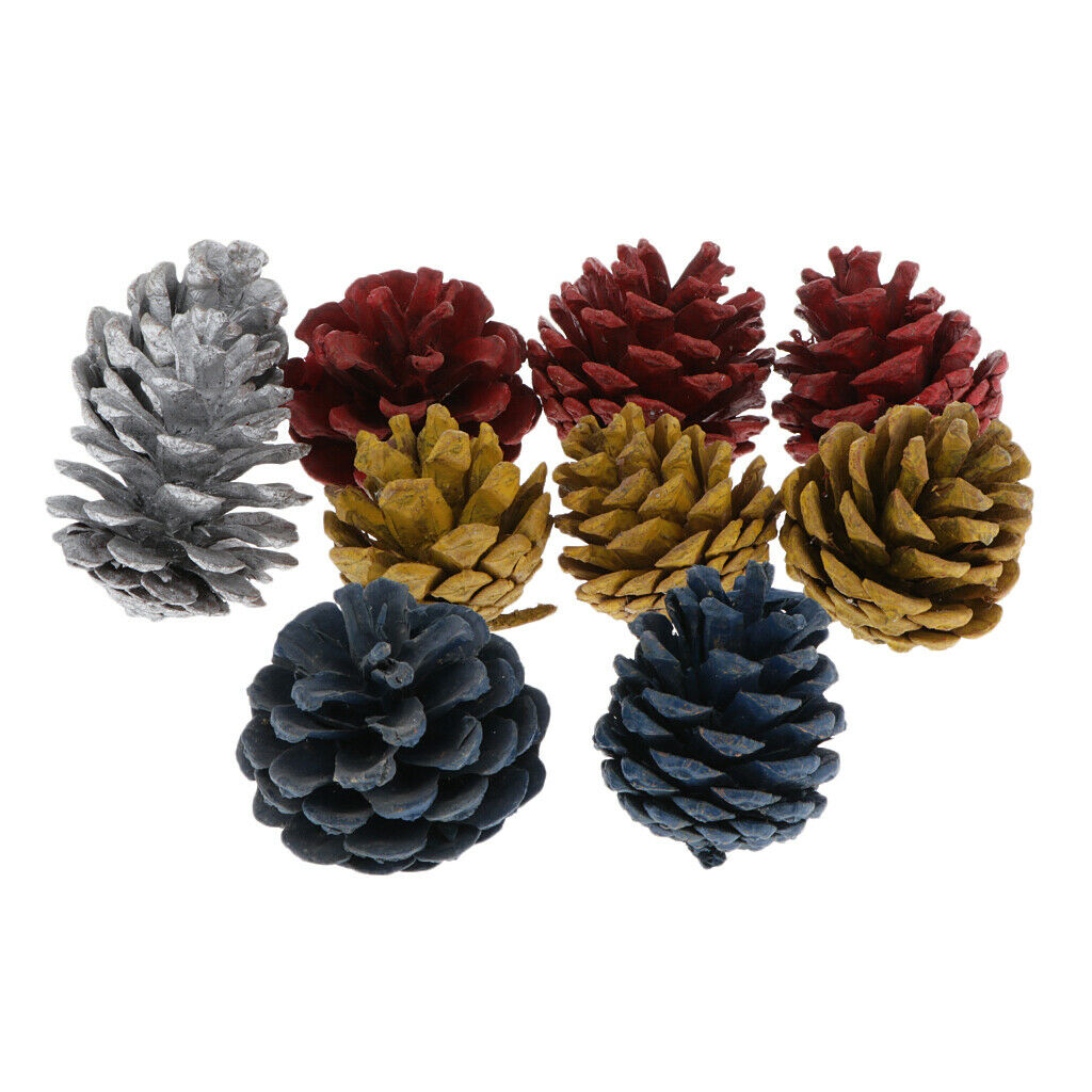 10pcs colorful real pine cone baubles decorations kids DIY festival hanging