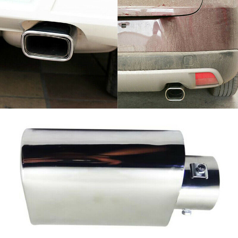 â€‹55MM/2.1" Car Outlet Rolled Rear Exhaust Muffler Tip Pipe Steel Chrome Tailpipe