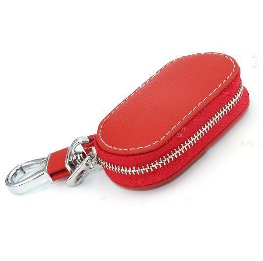 1x Universal PU Leather Auto Car Truck Smart Remote Key Holder Fob Bag Case Red