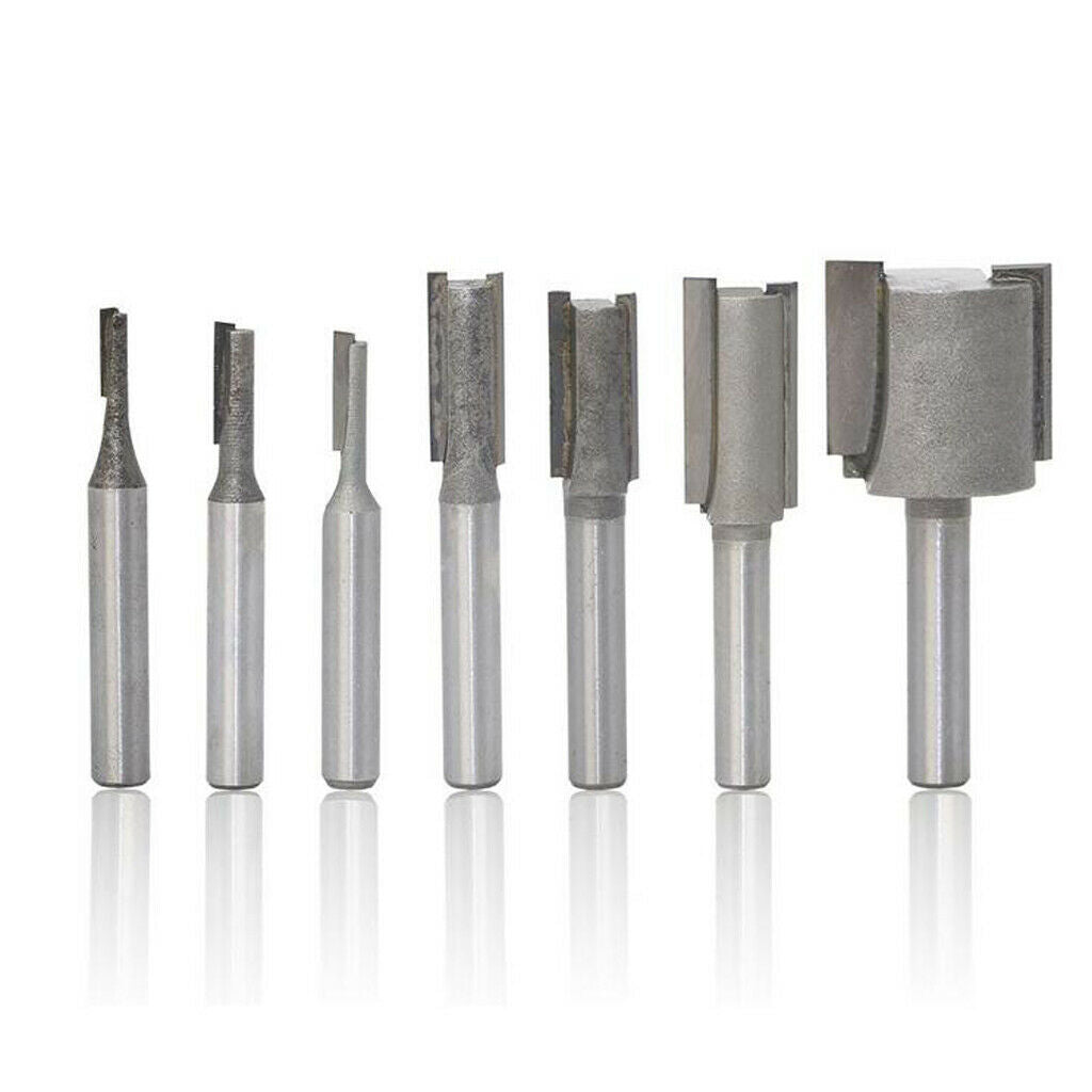3PCS 1/4 Shank Single Flute Straight Cutters, 1/4, 1/8, 5/32 Cut Dia