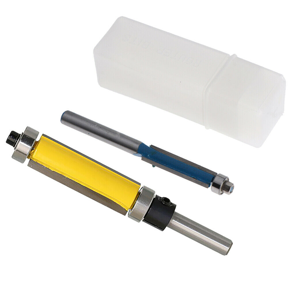 Pack of 2, Bearing Flush Trim Router Bit with Alloy Tipped Router Bit