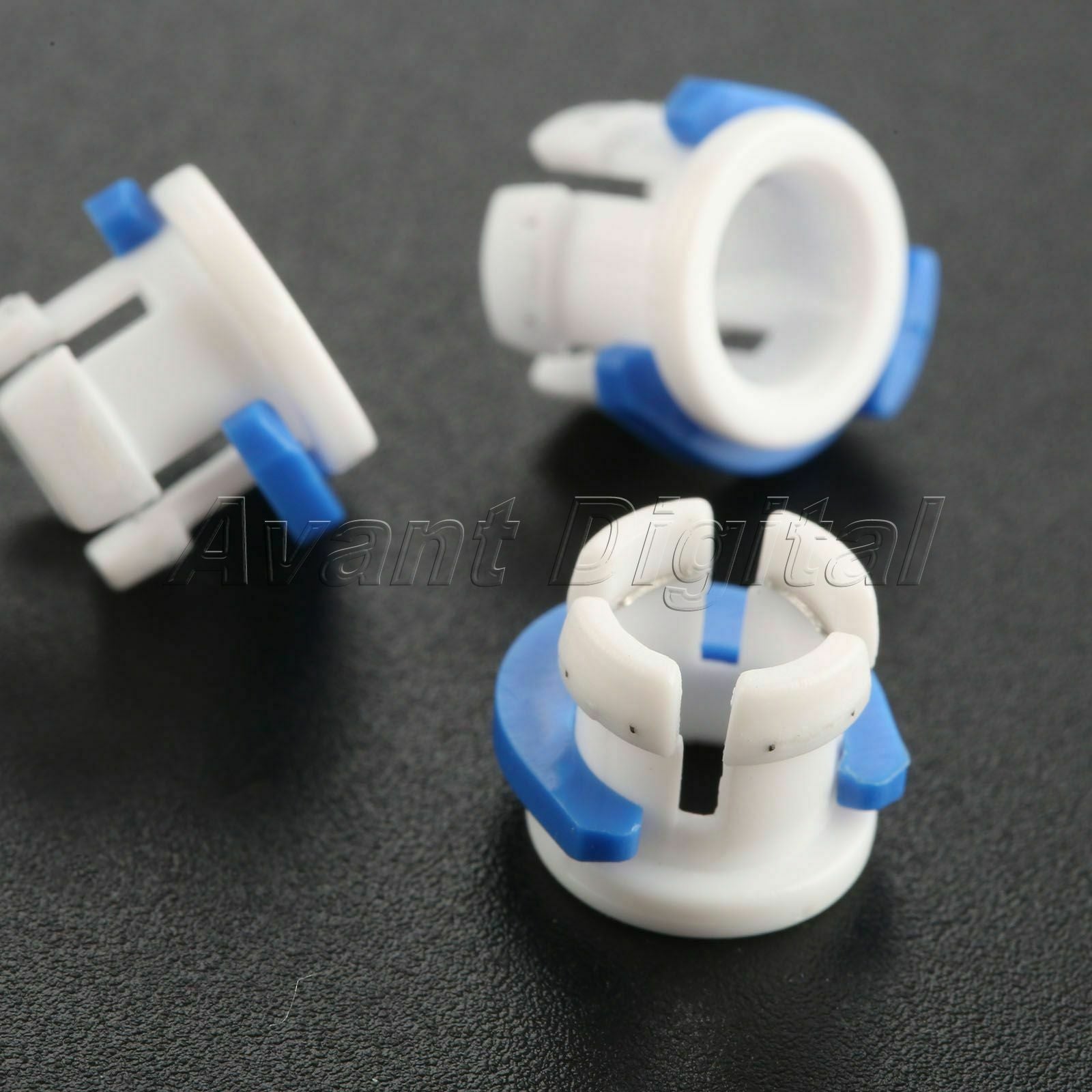 10 set  Durable Plastic Bowden Tube Clamp Clip 10x white clamps + 10x blue clips