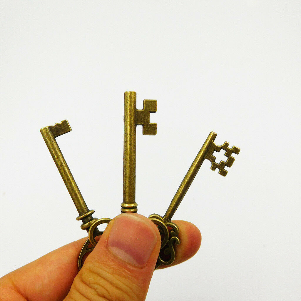 12x Skeleton Key Dangle Pendant Charms for DIY Necklace Bracelet Earrings