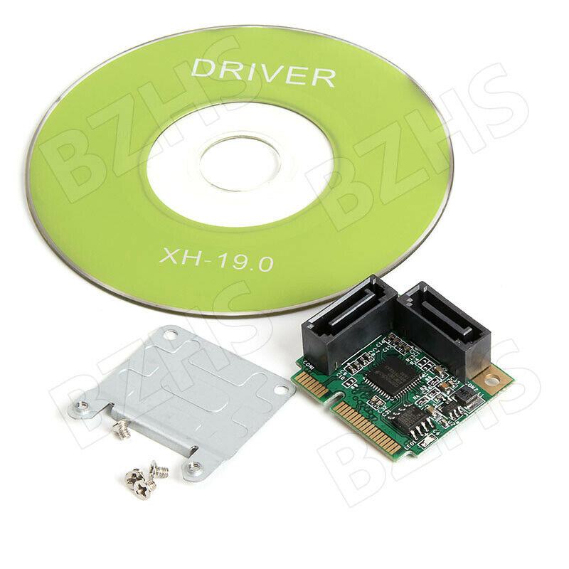 Mini PCI-Express to 2 Ports SATA 3.0 III 6Gb/s Expansion Card Single Chip